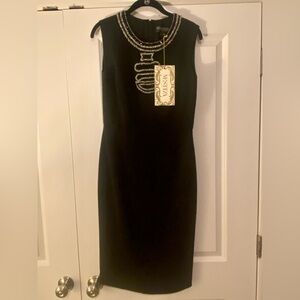 Mestiza designer elegant beaded detail sheath size 8